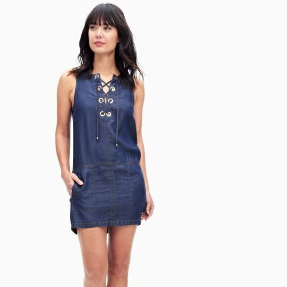 NWT Splendid Indigo 100% Tencel Blue Dress with pockets - Picture 1 of 4